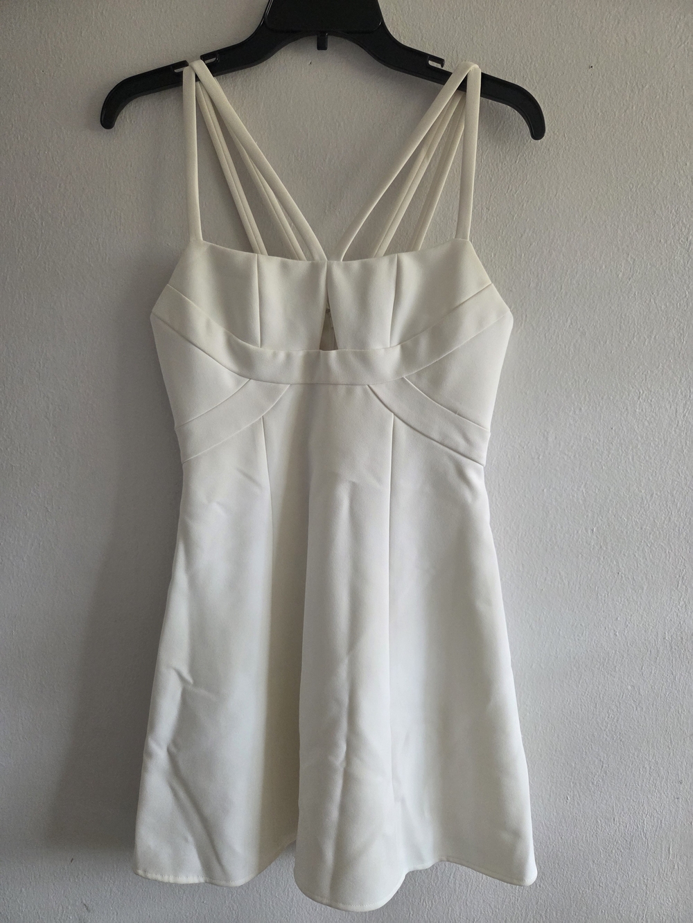 BCBGMaxAzria White Mini Dress with Double Spaghetti Straps
